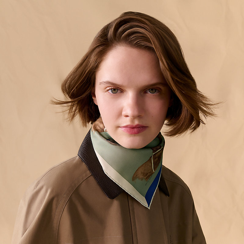 Les Bassets scarf 45 - Blue | Hermès Mainland China